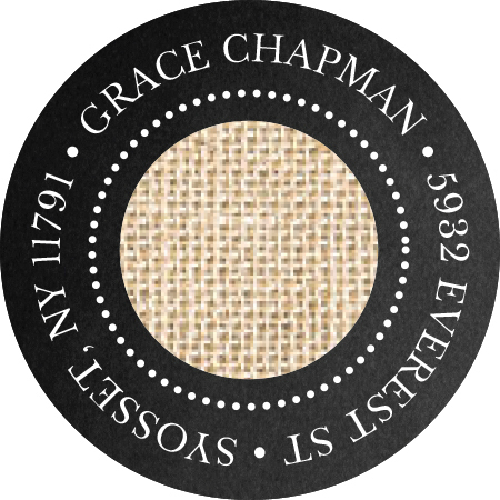 Burlap Round Address Labels